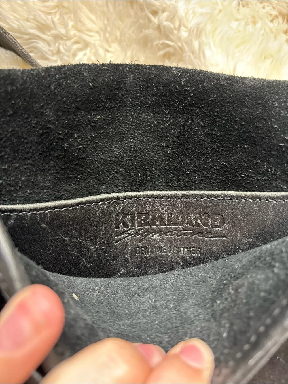 Kirkland Signature Black Leather Women's Satchel Crossbody